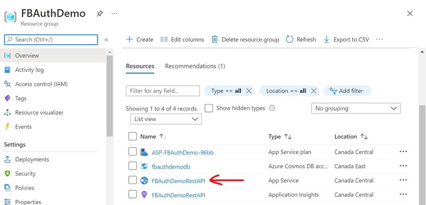 How to build and publish a .NET Core API to perform CRUD operations on Azure Cosmos DB (SQL API) and secure it using Facebook Authentication